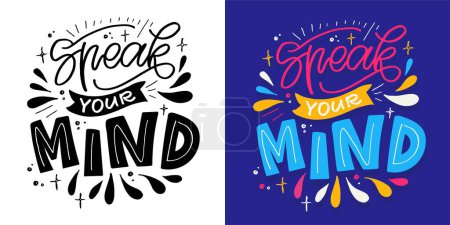 Illustration for Cute hand drawn doodle lettering postcard. Lettering art fot t-shirt design, banner, web, mug print, bag art. - Royalty Free Image