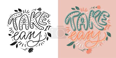 Illustration for Motivation funny lettering hand drawn doodle postcard. Lettering for t-shirt design, tee print, mug print, bag print. - Royalty Free Image