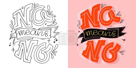 Illustration for Funny color hand drawn doodle lettering postcard. T-shirt design, mug print, bag print, doodle template print. - Royalty Free Image