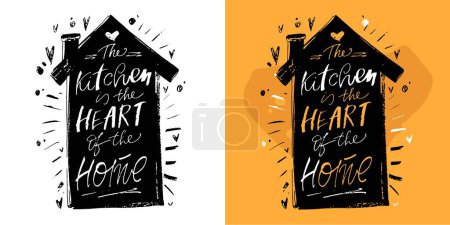 Illustration for Cute funny hand drawn doodle lettering about kitchen and cooking. T-shirt design, mug print. - Royalty Free Image