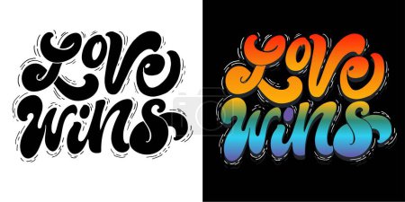 Illustration for Funny hand drawn lettering about love. Pride month, trans love. - Royalty Free Image