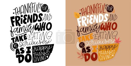 Ilustración de Carta postal sobre acción de gracias, bendición, agradecido, agradecido, pastel de calabaza. Feliz día de Acción de Gracias.. - Imagen libre de derechos