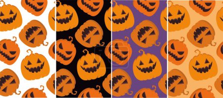 Illustration for Cute pumpkin pattern background for Halloween patry. - Royalty Free Image