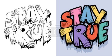 Illustration for Cute funny hand drawn doodle lettering. T-shirt design, mug print. - Royalty Free Image