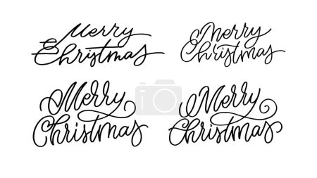 Téléchargez les illustrations : Carte de vœux du Nouvel An. Joyeux Noël et bonne année - carte postale mignonne. Étiquette de lettrage pour affiche, bannière, web, vente, conception de t-shirt. - en licence libre de droit