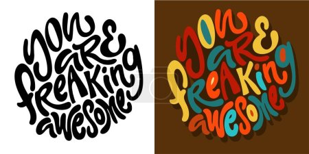 Illustration for Lettering hand drawn doodle postcard, t-shirt design, mug print, lettering art. - Royalty Free Image
