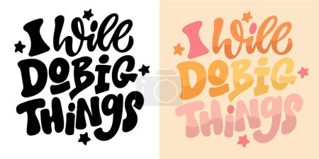 Illustration for Lettering hand drawn doodle postcard, t-shirt design, mug print, lettering art. - Royalty Free Image