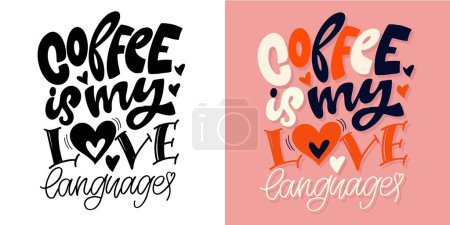 Illustration for Lettering cute print postcard. T-shirt design, mug print, lettering art poster, fashion sticker. - Royalty Free Image