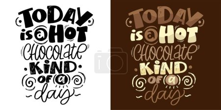 Ilustración de Lindo cartel de letras garabato dibujado a mano sobre el chocolate, 100% archivo vectorial. - Imagen libre de derechos