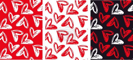 Illustration for Hand drawn doodle heart pattern background. Love you pattern. 100% vector file - Royalty Free Image