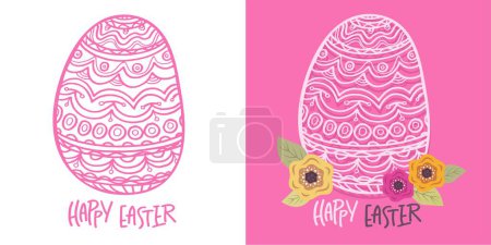 Illustration for Lettering  about Easter for flyer and print design. Vector illustration. Templates for banners, posters, greeting postcards. 100% vector file - Royalty Free Image