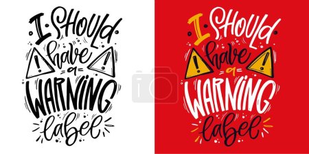 Illustration for Cute hand dtawn doodle lettering postcard, lettering print t-shirt design, 100% vector design. - Royalty Free Image