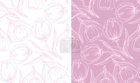 Téléchargez les illustrations : Mignon dessin à la main motif floral doodle fond avec des fleurs. Fichier 100 % vectoriel. - en licence libre de droit