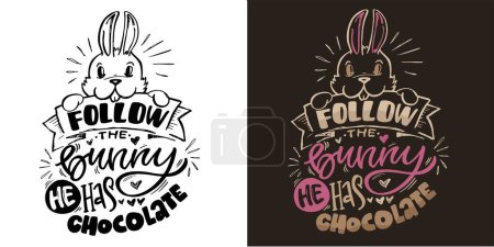 Illustration for Lettering about Easter for flyer and print design. Vector illustration. Templates for banners, posters, greeting postcards. 100% vector file - Royalty Free Image