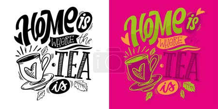 Illustration for Cute hand drawn doodle lettering art postcard. 100% vector file. - Royalty Free Image