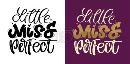 Illustration for Little miss Princess - lettering hand drawn label, t-shirt design. 100% vector file. - Royalty Free Image
