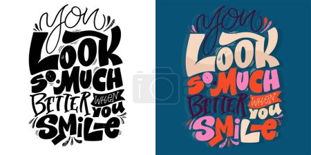 Illustration for Lettering hand drawn poster, t-shirt design, mug print. 100% vector file. - Royalty Free Image