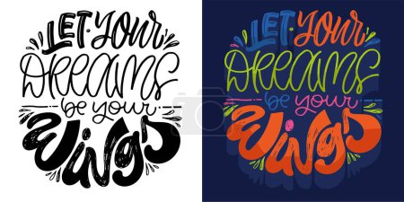 Set con comillas de letras dibujadas a mano en estilo caligráfico moderno. Eslóganes para imprimir y diseño de póster. Vector