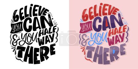 Illustration for Cute hand drawn doodle lettering postcard, lettering quote. 100% vector image - Royalty Free Image