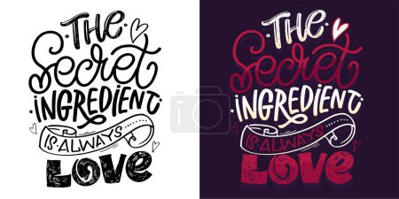 Cute hand drawn doodle lettering postcard, lettering quote. 100% vector image