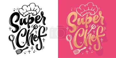 Illustration for Cute hand drawn doodle lettering quote about cooking. 100% vector - Royalty Free Image