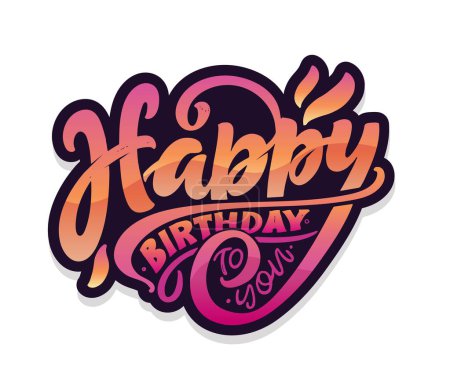 Illustration for Happy birthday - cute hand drawn doodle lettering postcard. Time to  celebrate. Make a wish. Birthday Party time - label for banner, t-shirt design. 100% vector - Royalty Free Image