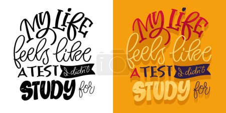 Illustration for Lettering hand drawn doodle quote, print for t-shirt design, 100% vector file. - Royalty Free Image