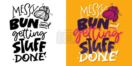 Lettering hand drawn doodle postcard about home. T-shirt design, mug print, lettering art. 100% vector image