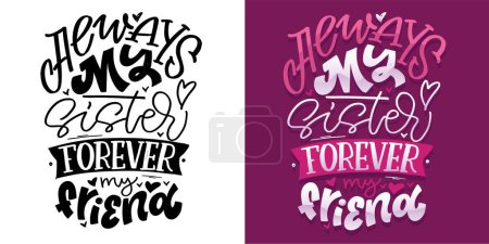 Illustration for Funny hand drawn doodle lettering quote. Lettering print t-shirt design. 100% vector file. - Royalty Free Image