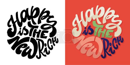 Illustration for Set with hand drawn lettering quotes in modern calligraphy style. Slogans for print and poster design. 100% Vector image - Royalty Free Image
