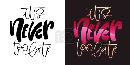 Illustration for Set with hand drawn lettering quotes in modern calligraphy style. Slogans for print and poster design. 100% Vector image - Royalty Free Image