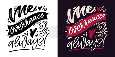 Set with hand drawn lettering quotes in modern calligraphy style. Slogans for print and poster design. 100% Vector image