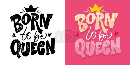 Illustration for Funny hand drawn doodle lettering postcard quote. T-shirt design, clothes print, mug print. Lettering art. - Royalty Free Image