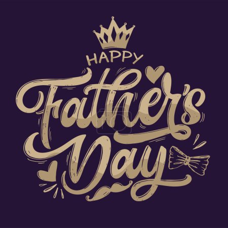 Illustration for Happy Fathers day - Best Dad ever. Lettering about dad for tee, t-shirt design, invitation, web, mug print. Typography, great design for any purposes. Modern calligraphy template. Celebration quote. - Royalty Free Image