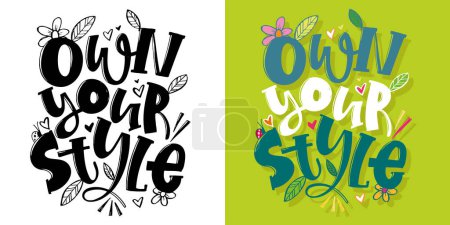 Illustration for Funny hand drawn doodle lettering quote. 100% vector image. T-shirt design. - Royalty Free Image