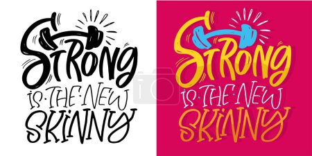 Cute hand drawn doodle lettering quote about gym. T-shirt design, mug print.