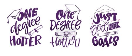 Illustration for Senior 2024, Class 2024 - lettering hand drawn doodle print. T-shirt design, mug print, 100% vector - Royalty Free Image