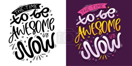 Illustration for Cute lettering design. Lettering hand drawn doodle quote, print for t-shirt design, 100% vector file. - Royalty Free Image