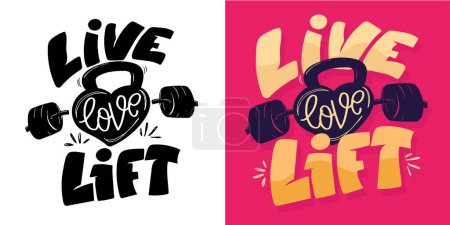 Funny hand drawn doodle lettering quote about sport, gym. Lettering pring for t-shirt, mug, shopper, clothes