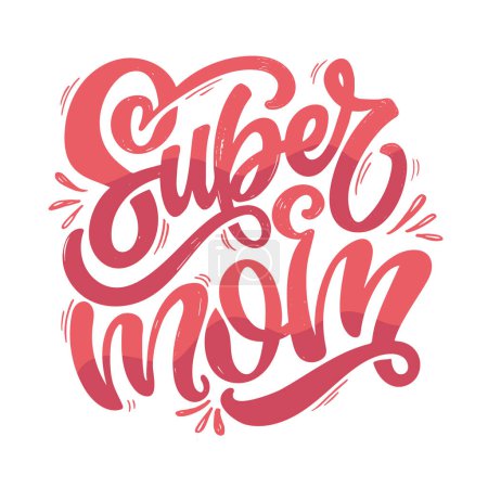 Nettes handgezeichnetes Doodle-Zitat über Mama, Mutter. Schriftzug für T-Shirt-Design, Tassen-Print, Taschen-Print, Bekleidungsmode. 100% handgezeichnetes Vektorbild.