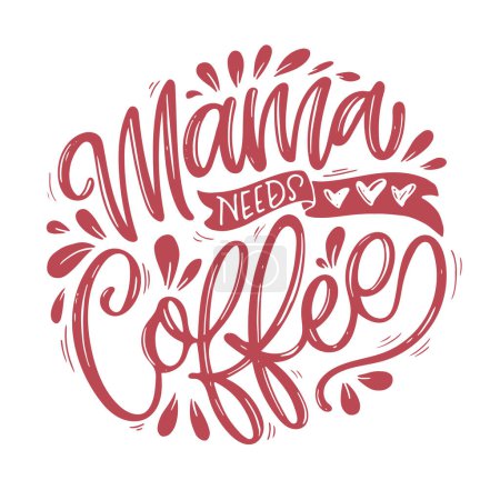 Cute hand drawn doodle lettering quote about mom, mother. Lettering for t-shirt design, mug print, bag print, clothes fashion. 100% hand drawn vector image.