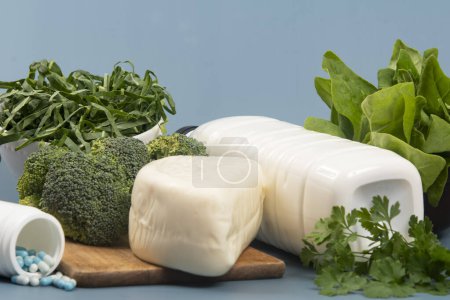 Photo for Main sources of calcium for the body to help fight osteoporosis. - Royalty Free Image