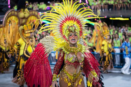 Photo for Rio, Brazil - april 22, 2022: Samba School Unidos da Tijuca  in the Rio Carnival, held at the Marques de Sapucai Sambadrome - Royalty Free Image
