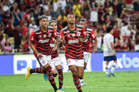 Photo for Rio, Brazil - january 12, 2022, Mateus Franca player in match between Flamengo vs Audax Rio by 05th round of Carioca Championship,  in Maracana Stadium - Royalty Free Image