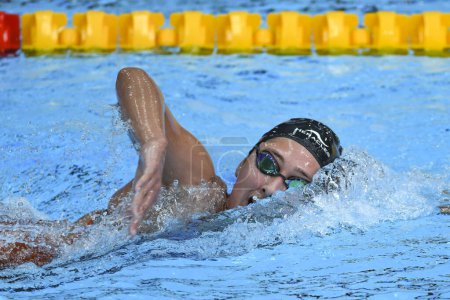 Téléchargez les photos : Santiago, Chili, 25 octobre 2023, Agostina Hein (ARG) lors du 1500 m nage libre féminin aux Jeux panaméricains de 2023 - en image libre de droit