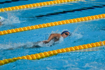 Téléchargez les photos : Santiago, Chili, 25 octobre 2023, Viviane Jungblut (BRA) lors du 1500 m nage libre féminin aux Jeux panaméricains de 2023 - en image libre de droit