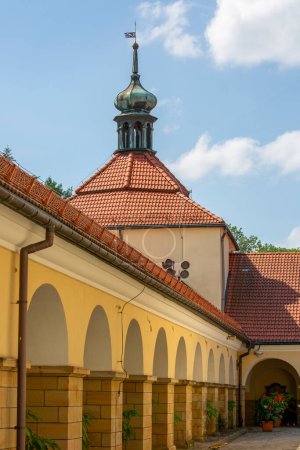 Photo for Kalwaria Zebrzydowska, Poland - August 12, 2018: Courtyard of 17th century Passion and Marian sanctuary of Bernardine Fathers - Royalty Free Image