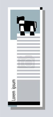Komondor. Silhouette de race de chien. Modèles verticaux de bannière Web. Style graphique Avantgarde. Illustration vectorielle sur fond abstrait gris.