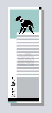 Bedlington Terrier. Hunderasse Silhouette. Vorlagen für vertikale Web-Banner. Avantgardistischer grafischer Stil. Vektorillustration auf abstraktem Hintergrund.