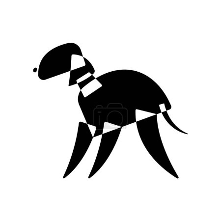 Bedlington terrier. Hunderasse Silhouette. Symbolvorlage. Avantgardistischer grafischer Stil. Schwarz-weißer Vektor Illustration auf weißem Hintergrund.
